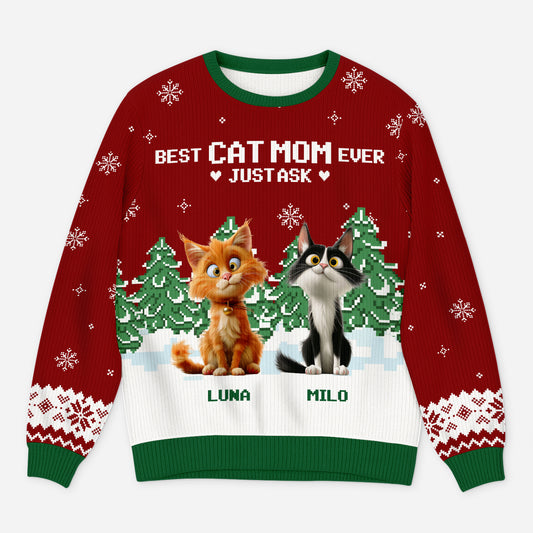 5693WUS1 personalized ugly christmas sweater cat best cat dad ever gifts 5693W8LND