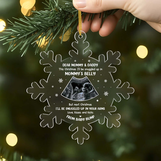 5694OUS2 custom xmas gifts for parents to be acrylic ultrasound ornament 5694OKUTA