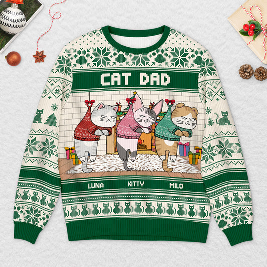 5702WUS2 personalized cat mom gifts cat ugly christmas sweater 5702WTMMD