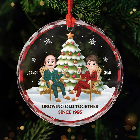 5705OUS1 personalized glass christmas ornament xmas gifts for couples 5705OKZTG