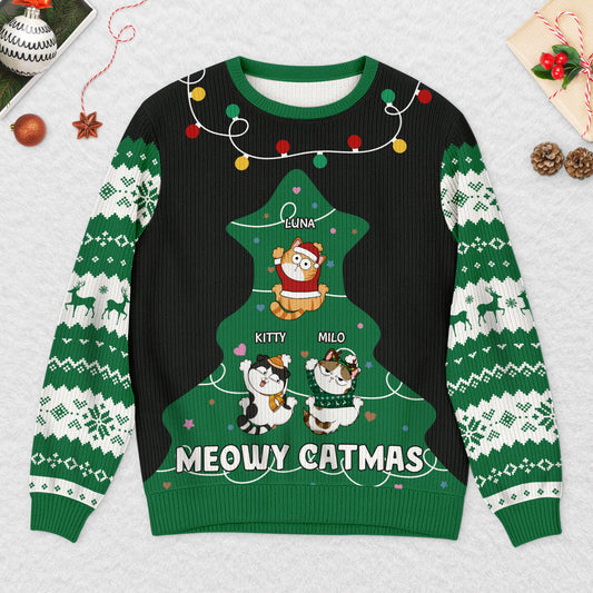 5732WUS2 custom ugly christmas sweater christmas gifts for cat lovers 5732WTTND