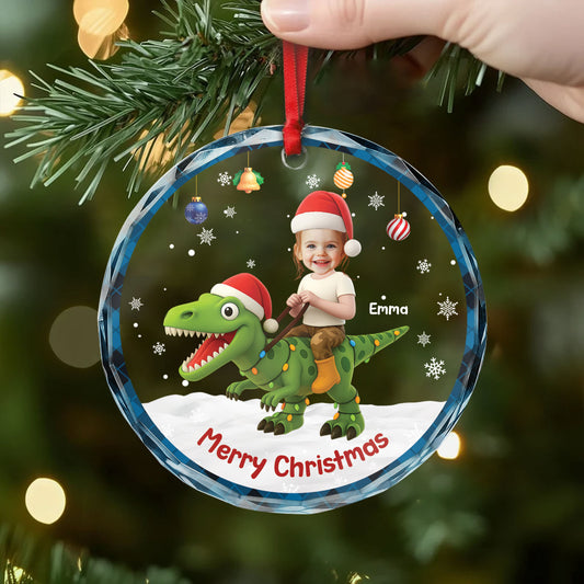5736OUS2 personalized christmas gifts for kids glass dinosaur ornament 5736OKHQK
