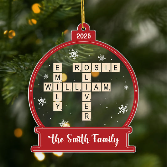 5749OUS1 personalized acrylic christmas ornaments family crossword gifts 5749O6VQI