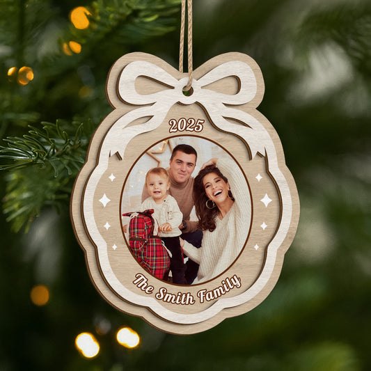 5751OUS1 custom photo gift for family 2 layered wooden christmas ornament 5751O86NI