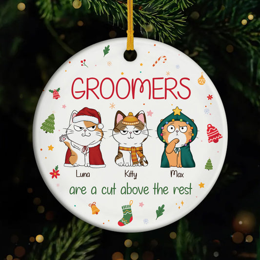 5756OUS1 personalized ceramic christmas ornaments gifts for cat groomers_ 5756O6VQD