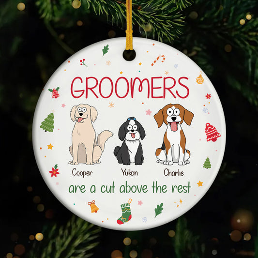 5756OUS1 personalized ceramic christmas ornaments gifts for dog groomers_ 5756O6VQC
