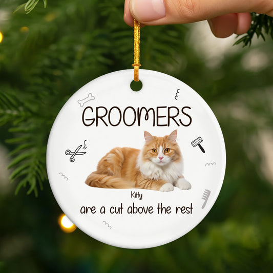 5756OUS2 personalized ceramic christmas ornaments gifts for cat groomers_ 5756O6VQD