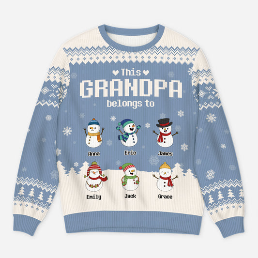 5791WUS1 custom gifts for grandpa grandma ugly christmas sweater snowman 5791WKZNB