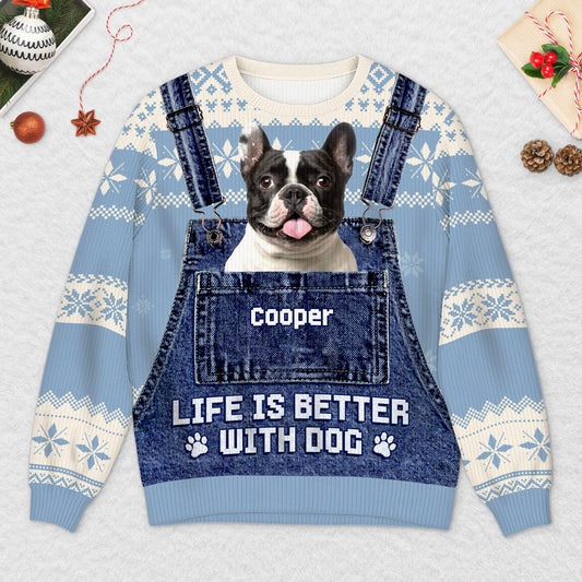 5795WUS2 personalized gifts for pet lovers ugly christmas sweater with photo 5795W3LMD