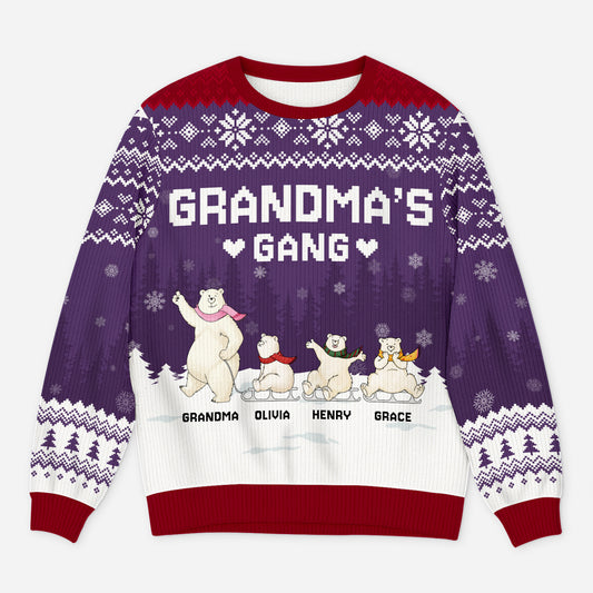 5812WUS1 personalized gifts for grandparents bear ugly christmas sweater 5812W3VNA
