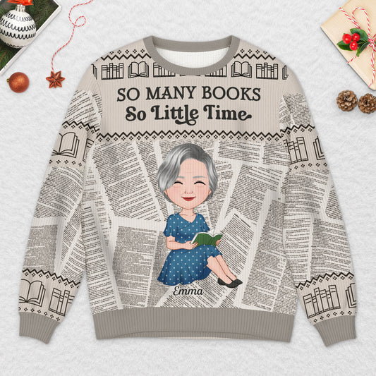 5814WUS2 personalized gifts for book lovers womens ugly christmas sweater 5814WKMZA