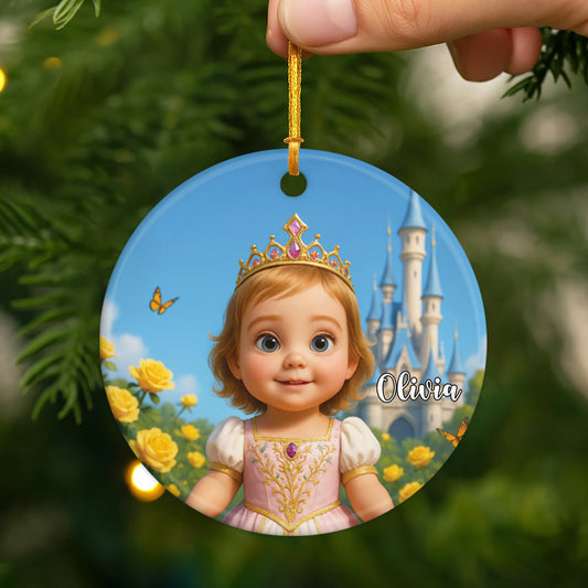 5825OUS2 custom christmas gifts for kids ceramic princess ornaments_ with photo 5825O3Q0K