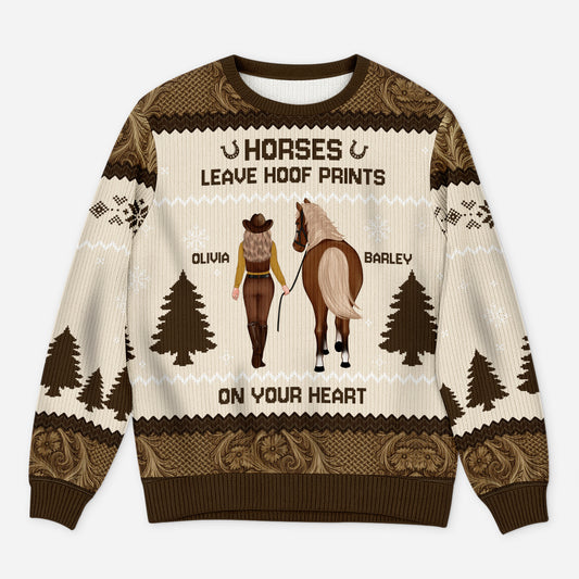 5830WUS1 horse ugly christmas sweater personalized gifts for horse lovers 5830W6TNA