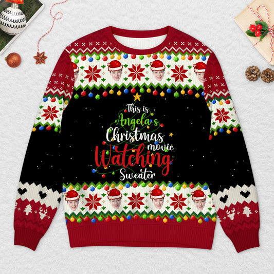 5831WUS2 personalized ugly sweater this is my christmas movie watching sweater 5831W6VQA