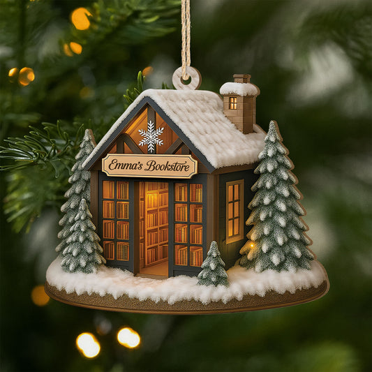 5833OUS1 custom xmas gifts for book lovers 1 layered wood bookstore ornament 5833OKMQA