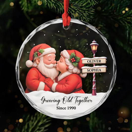5836OUS1 personalized christmas gifts for couples glass santa ornaments_ 5836OTT5G