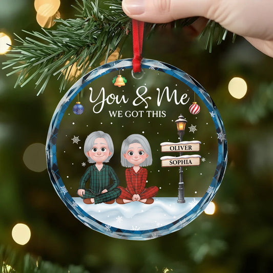 5837OUS2 custom glass couples christmas ornaments you and me we got this 5837OTU5G