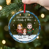 5842OUS2 personalized glass christmas ornaments together we make a family 5842OKZ8I