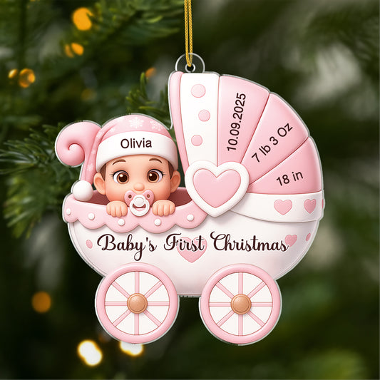 5850OUS1 3d printing effect personalized acrylic babies first christmas ornament 5850O8MNK