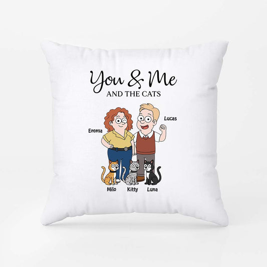 5854PUS1 you me and the cats pillow personalized gifts for couples 5854PKQ7D