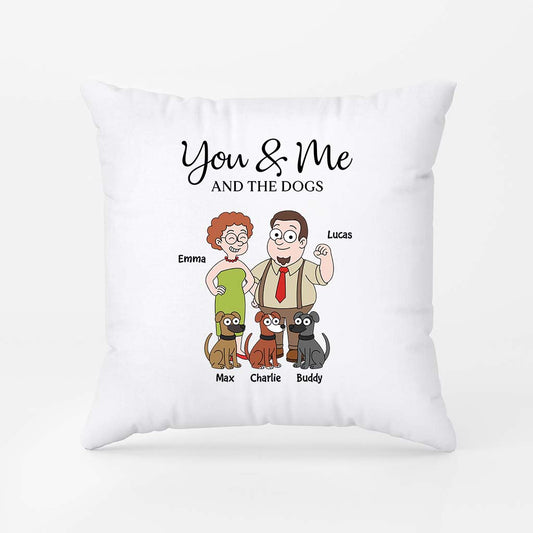 5854PUS2 you me and the dogs pillow personalized gifts for couples 5854PKQ7C