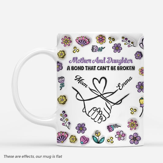 5857MUS1 3d printing effect custom mother and daughter gifts hand holding mug 5857M8LMA