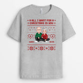 5860AUS2 all i want for christmas is you shirt custom gifts for couples 5860AKZNG