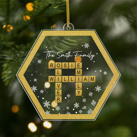 5863OUS1 acrylic xmas ornaments with names custom family crosword gifts 5863OKHQI