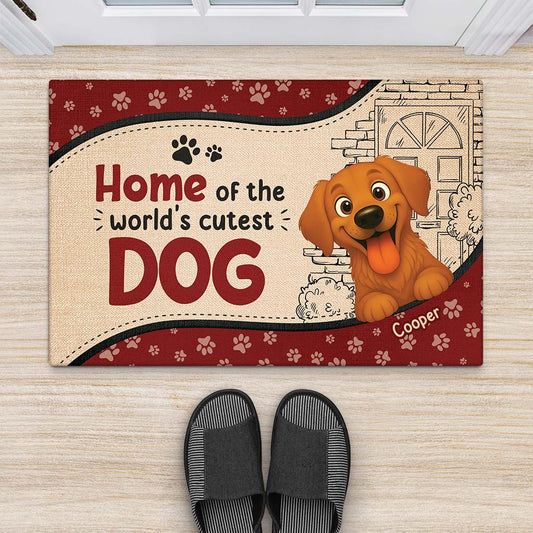 5872DUS2 home of the worlds cutest dog doormat_ custom dog lover gifts 5872D8LZC
