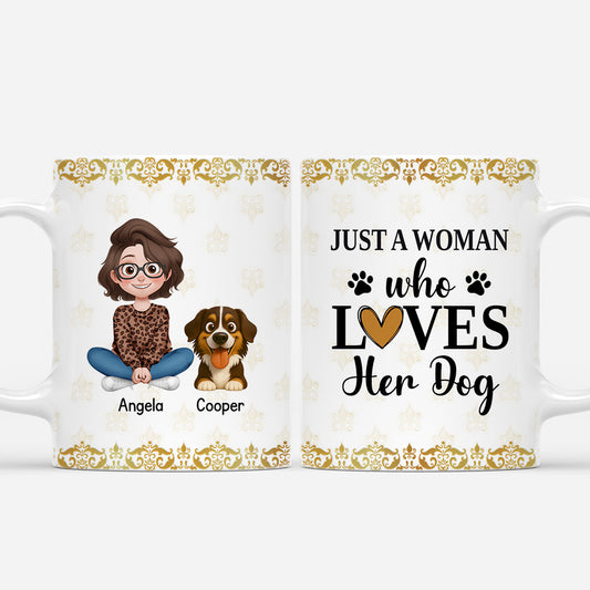 5884MUS1 personalized dog and owner mug_ just a girl who loves her dog 5884M3YMC