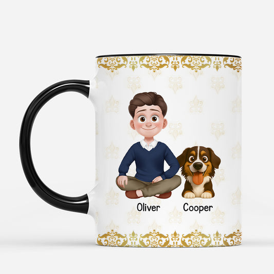 5884MUS2 personalized dog and owner mug_ just a girl who loves her dog 5884M3YMC