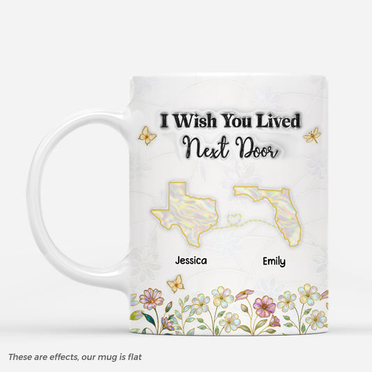 5886MUS1 i wish we lived closer mug custom xmas gifts for friend sister 5886M6LAF
