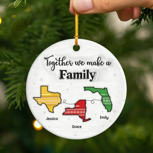 5888OUS2 custom ceramic christmas ornaments family love knows no distance 5888O6VAI