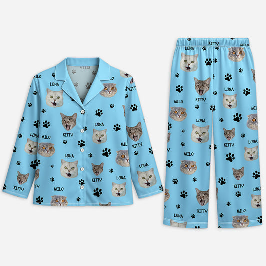 5900VUS1 personalized pajamas with cat face_ unique gifts for cat owners 5900VKZND