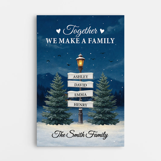 5909CUS1 personalized christmas canvas together we make a family wall art 5909C3VMI