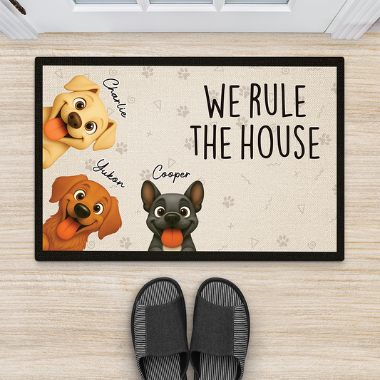 5925DUS2 we rule the house dog doormat personalized gifts for dog owners 5925D8H0C