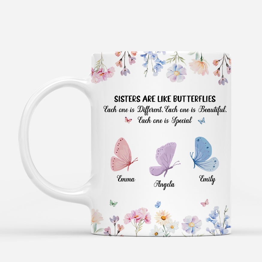 5927MUS1 personalized gifts for sister sisters are like butterflies mug 5927M8VCE