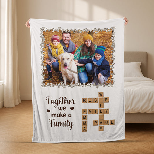 5929BUS2 fleece blanket with family pictures_ personalized crossword gifts 5929B6TMI
