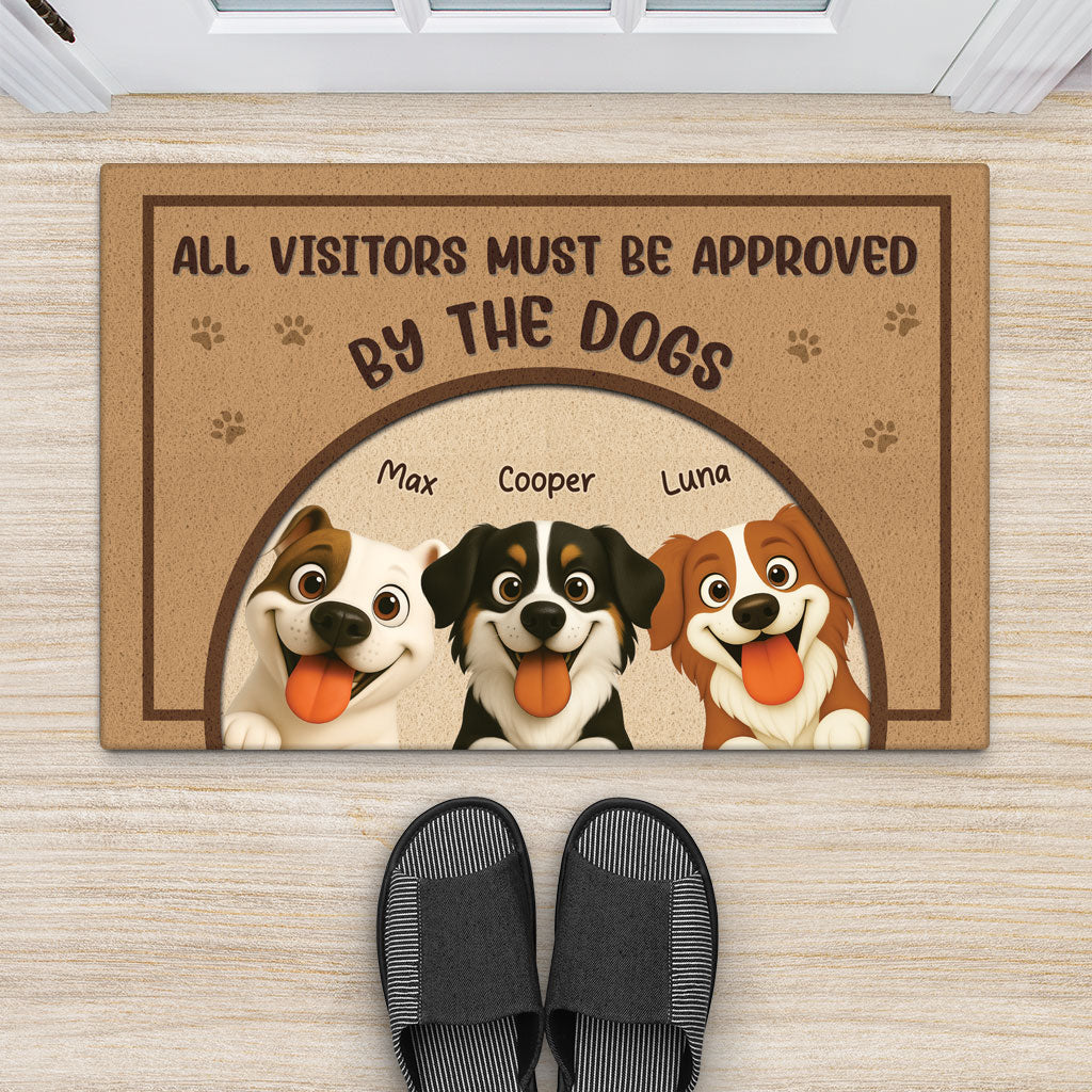 5931DUS2 all visitors must be approved by the dog door mat custom dog lover gifts 5931D6TAC_3c66dcb4 02e1 40d6 8f53 c9196148854f