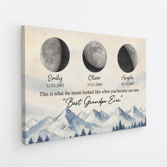 5934CUS2 personalized moon phases canvas gifts for grandma grandpa 5934C6MMB