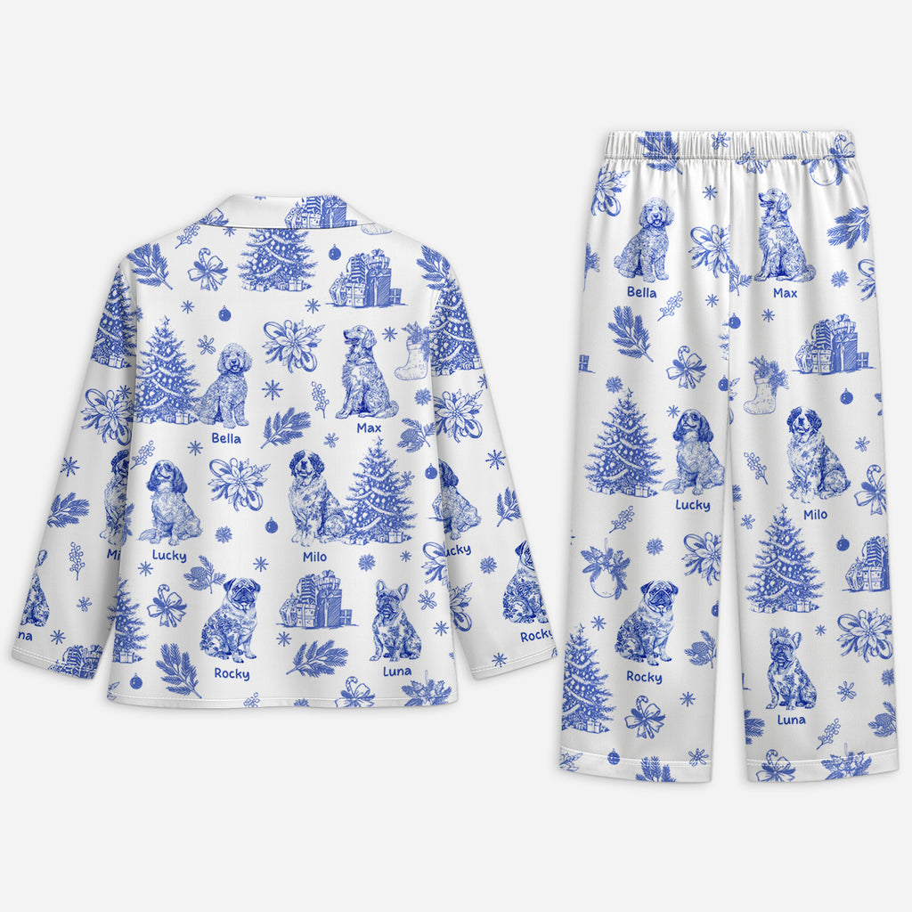 5938VUS2 blue toile dog pajamas personalized dog gifts for owners 5938V6ZMC