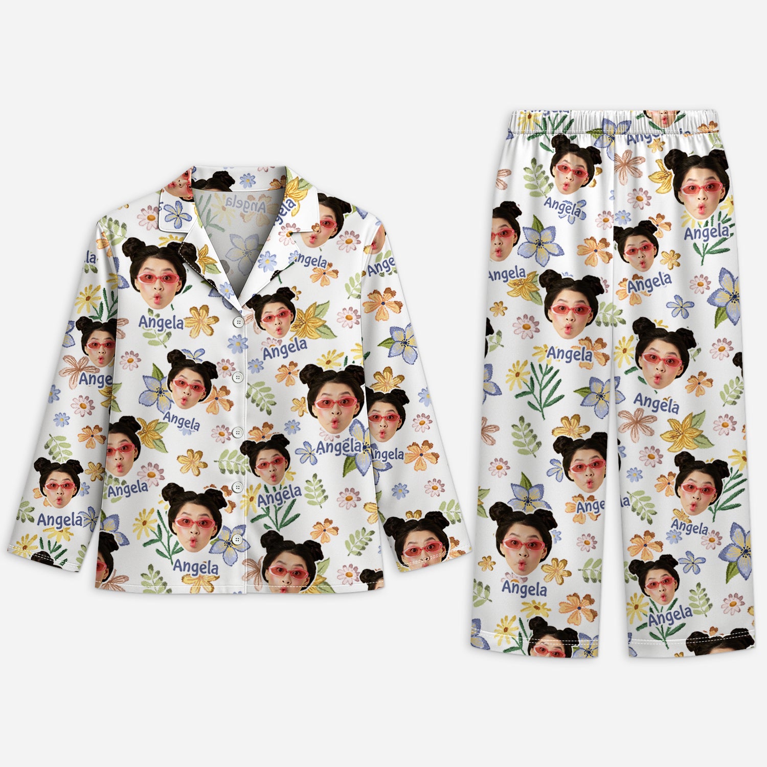 5951VUS1 womens pajamas_ with names and faces personalized gifts for her 5951VKQNA