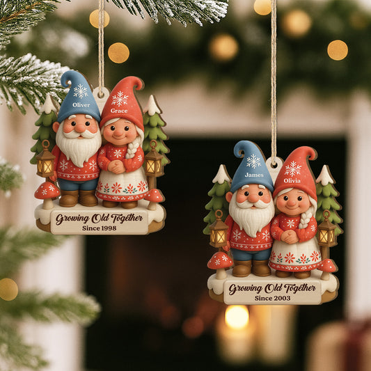 5953OUS2 3d printing effect 1 layered wooden gnome couple ornament custom christmas gifts 5953OKM5G