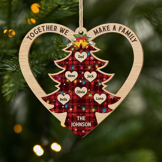 5961OUS1 1 layered wood christmas tree ornaments with names custom family gifts 5961OKTMI