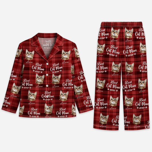5965VUS1 personalized pajamas with cat face christmas gifts for cat moms 5965VTKZD