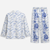 5970VUS2 blue toile cat pajamas personalized gifts for cat lovers 5970VKMTD