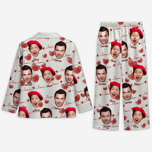 5973VUS1 custom pajamas with faces on them matching gifts for couples 5973VTLZG_2