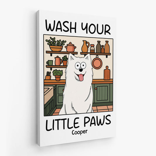 5990CUS1 personalized dog canvas wall art wash your little paws 5990C36QC2