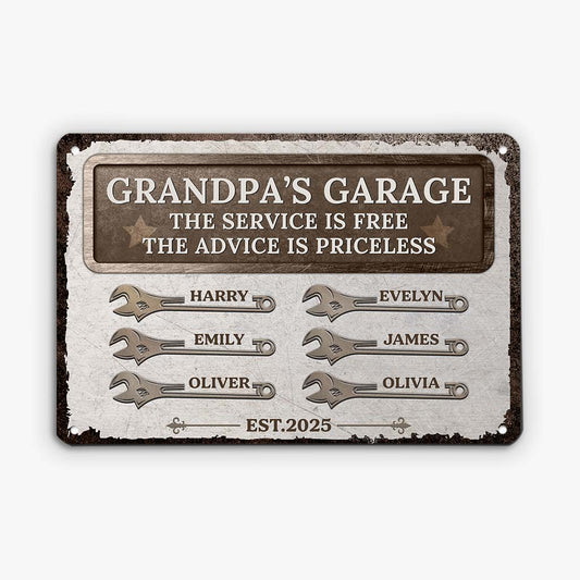 6001EUS1 personalized metal garage signs funny gifts for grandpa dad 6001E6LNB_1
