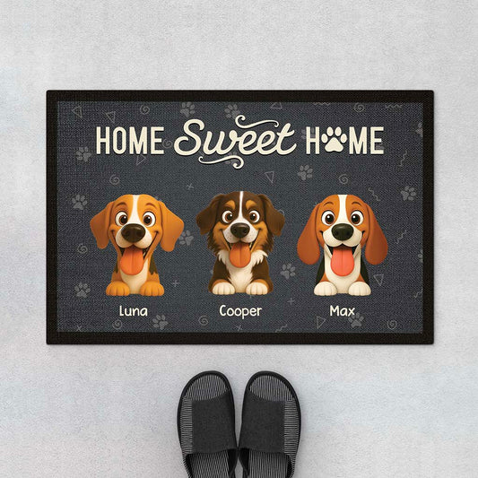 6005DUS1 personalized gifts for dog lovers home sweet home doormat 6005D3VTC